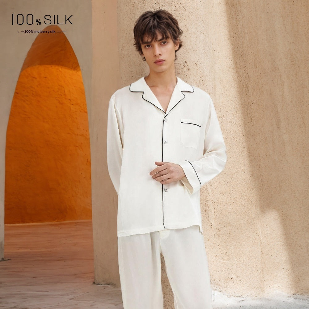 Mumi Heavyweight Silk Pajamas for Men Comfortable Sleepwear