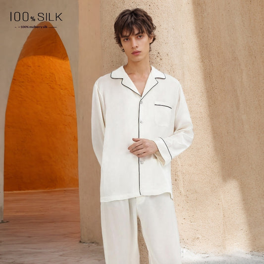 Mumi Heavyweight Silk Pajamas for Men Comfortable Sleepwear