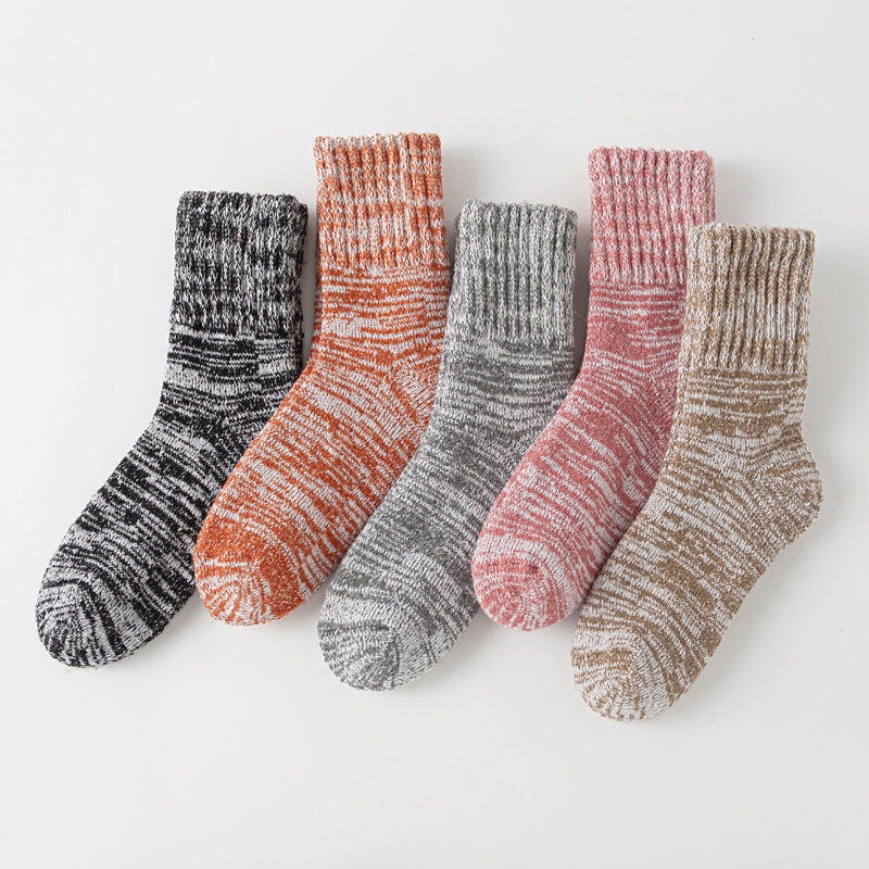 Buy Thick Warm Terry Socks In A Retro Color Palette For Women