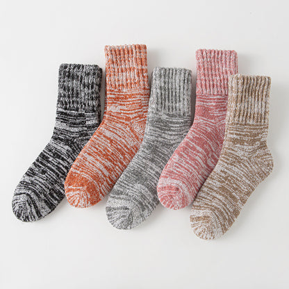 Buy Thick Warm Terry Socks In A Retro Color Palette For Women