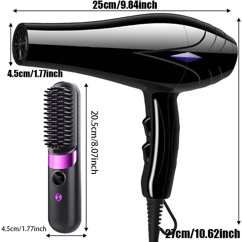 Hair Dryer with Straightening Comb for Smooth Styling