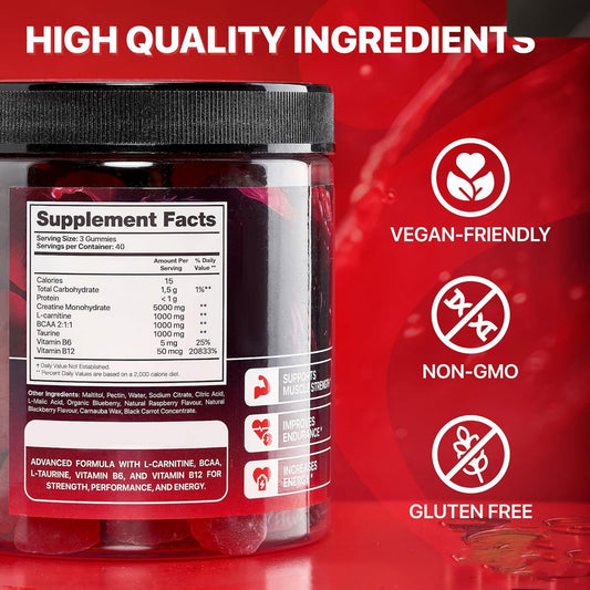Creatine Gummies & Vitamins for Muscle Growth and Vitality