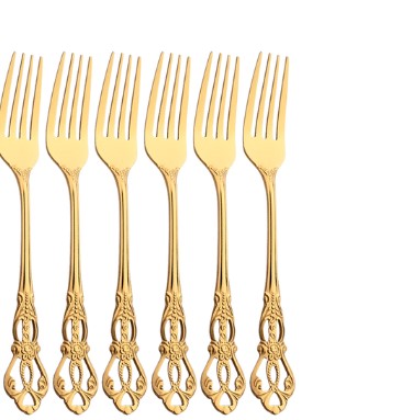Gold Plated Stainless Steel Spoon Western Dinnerware Set