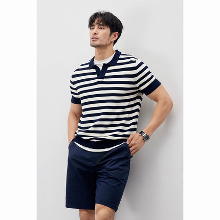 Buy Men’s Ice Silk V-Neck Shirt – Slim Fit Summer Wear