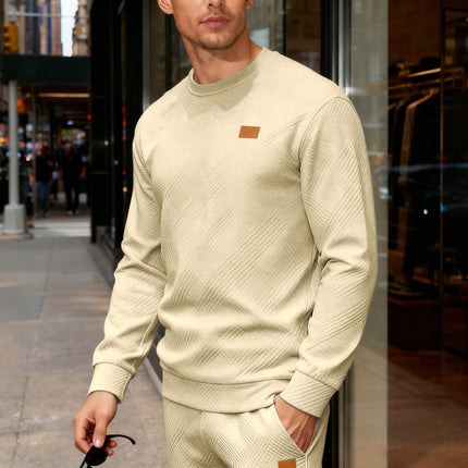 Relaxed-Fit Crew-Neck Sweatshirt – Textured Weave for Comfort