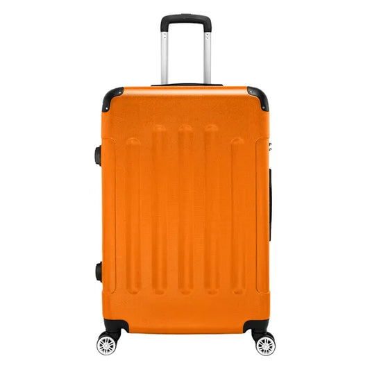 Portable 3-in-1 ABS Trolley Case Set in Orange 20inch 24inch