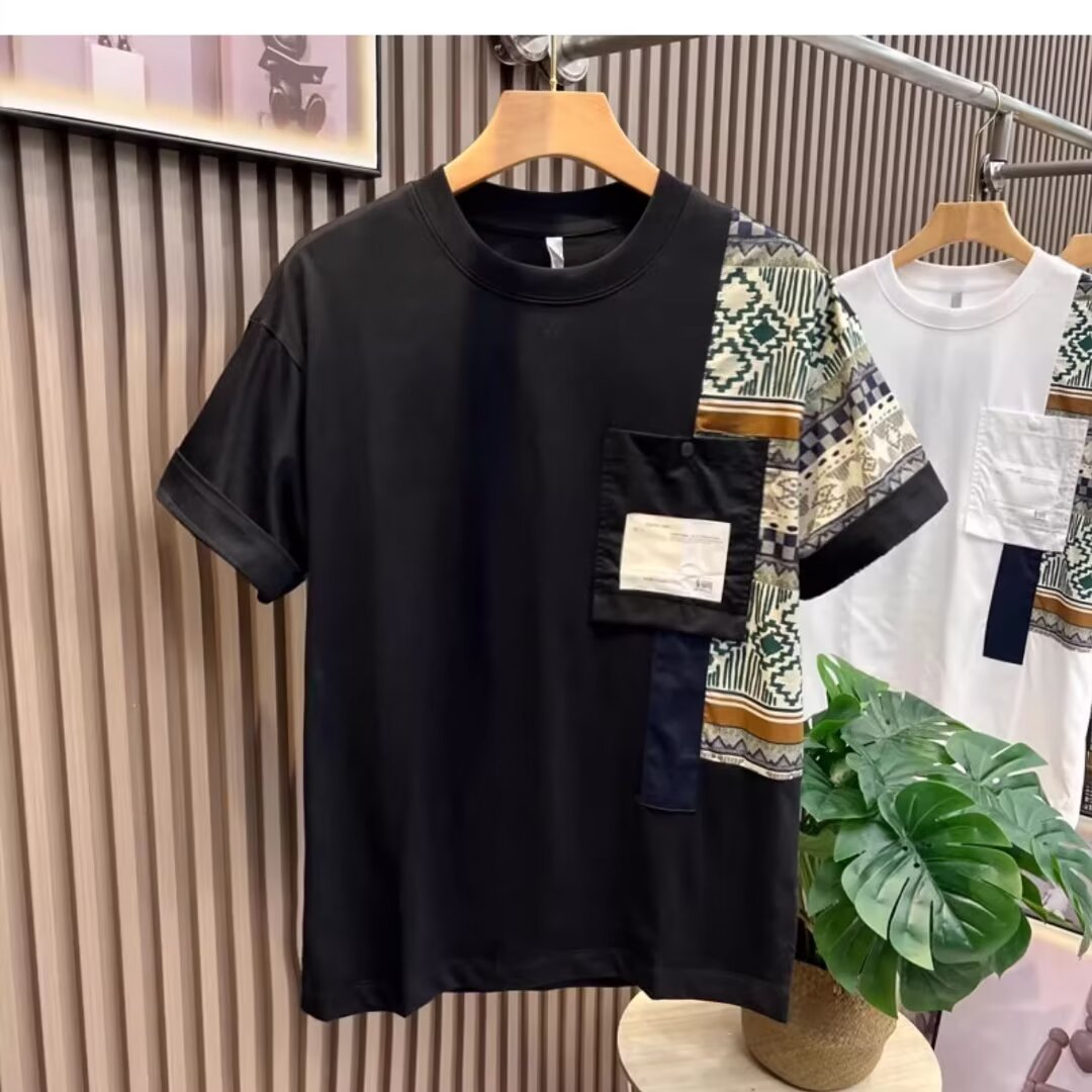 Buy Men's T-shirt Summer Work Style Color Matching Top