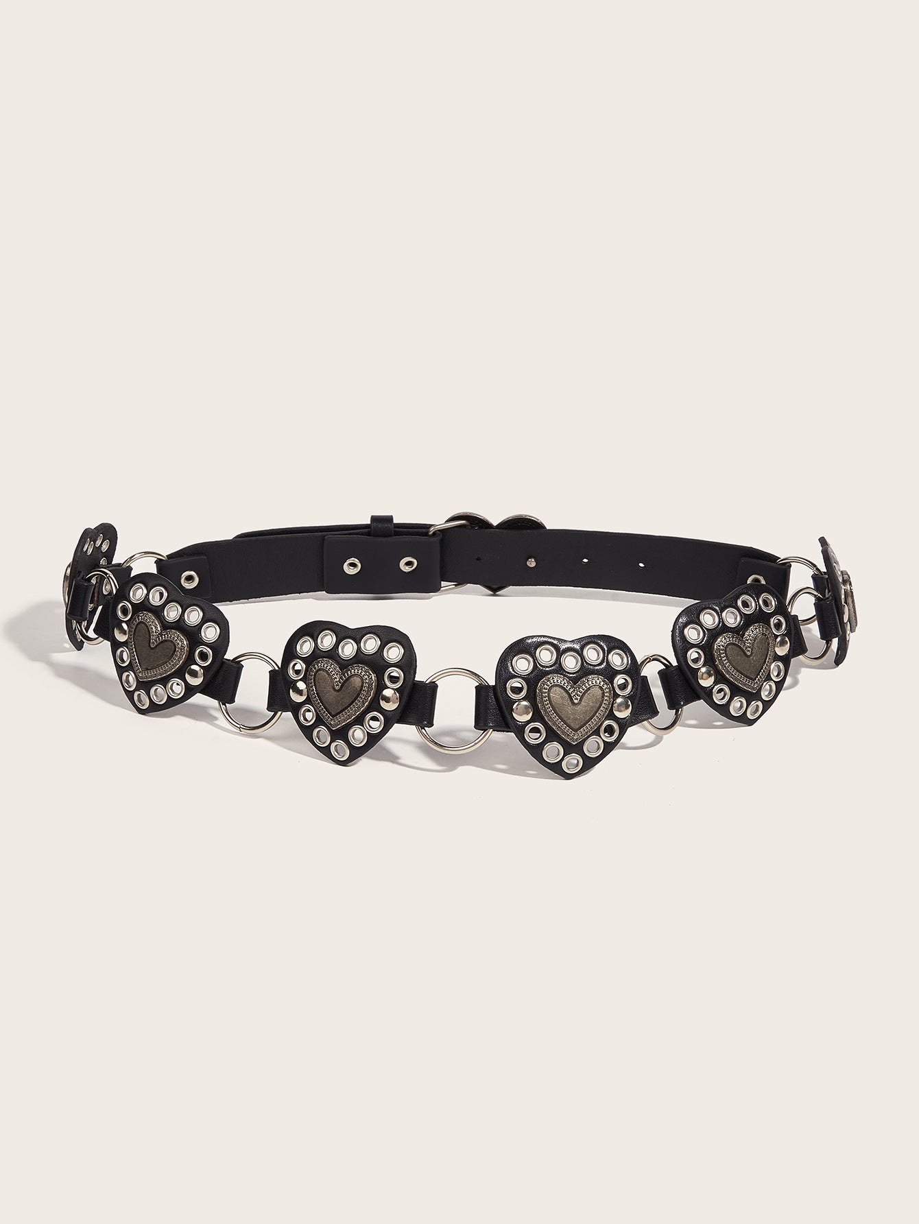Street-style Hollowed-out Circular PU Leather Belt for Women