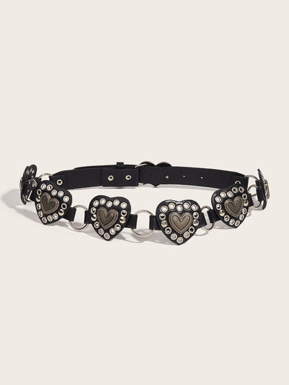 Street-style Hollowed-out Circular PU Leather Belt for Women
