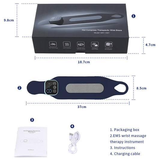 EMS Wrist Massager for Wrist Pain Relief & Heat Therapy