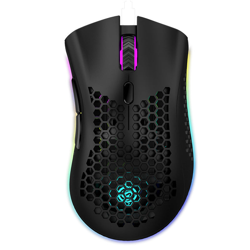 Rechargeable Wireless Gaming Mouse with LED Light Effects