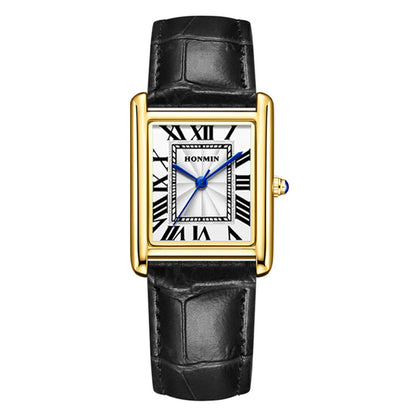 Buy Couple Leather Watch Strap Simple Square Waterproof
