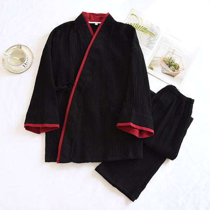 Buy Men’s Kimono Style Pure Cotton Gauze Pajamas Set