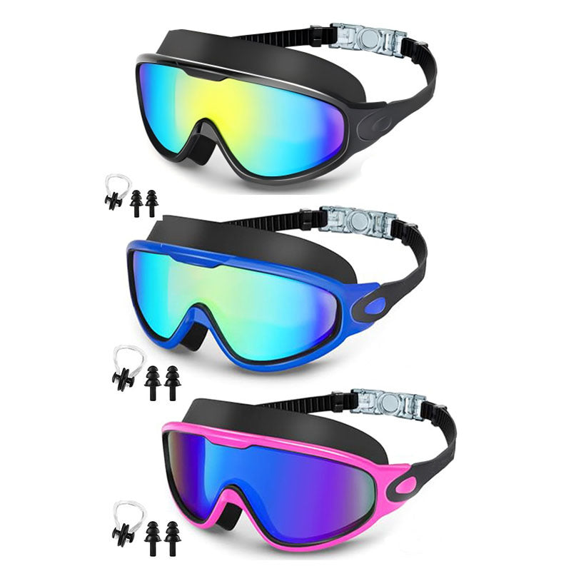 Large Frame Anti Fog Swimming Goggles With Earplugs Uses Now