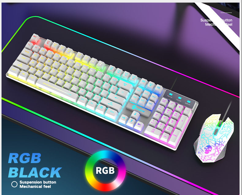 Gaming Keyboard Mouse Combo with RGB Lighting & Mouse Pad Set