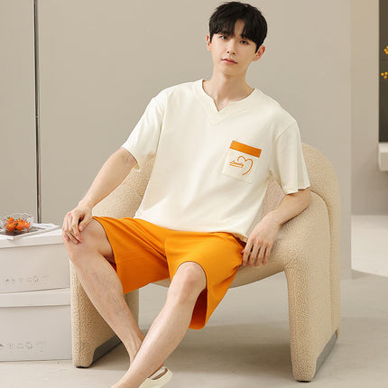 Men’s Soft Short-Sleeve Plus Size Pajamas Suit Comfortable Fit