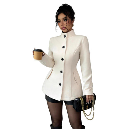 Women’s Tailored Wool Coat with Buttons Elegant & Stylish