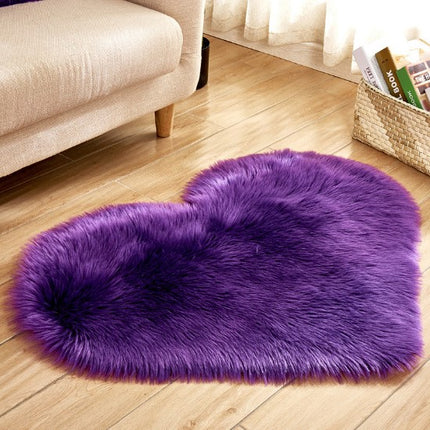 Buy Plush Heart Shaped Carpet – Fluffy Non-Slip Floor & Sofa Mat