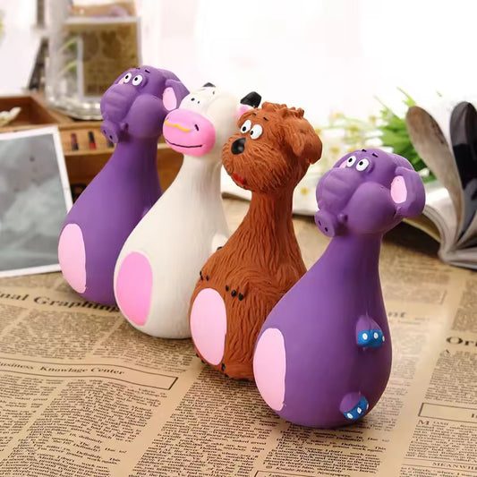 4pcs Cute Latex Dog Chew Toys with Sound for Puppies