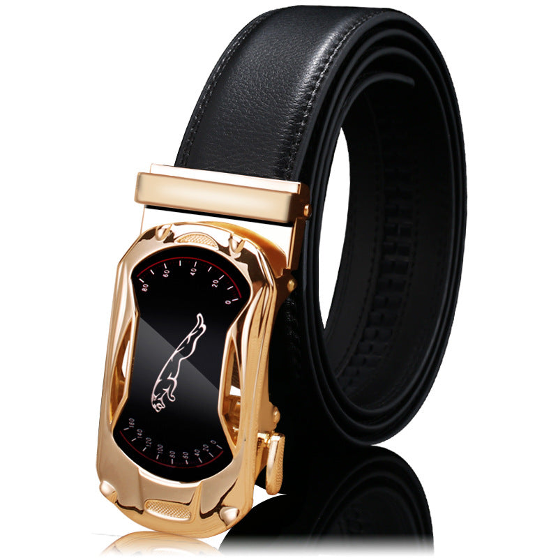 Men’s Genuine Leather Belt Automatic Buckle Stylish & Durable