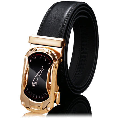 Men’s Genuine Leather Belt Automatic Buckle Stylish & Durable