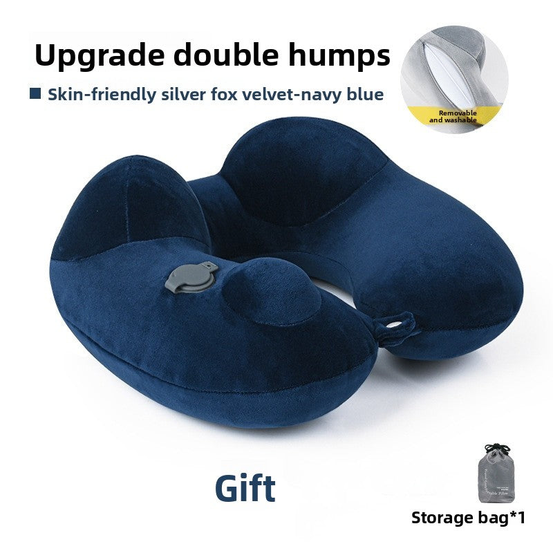 Press-Type Inflatable U-Shaped Travel Neck Pillow Comfort