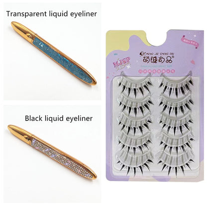 False Eyelashes with Self-Adhesive Eyeliner Multicolor Set