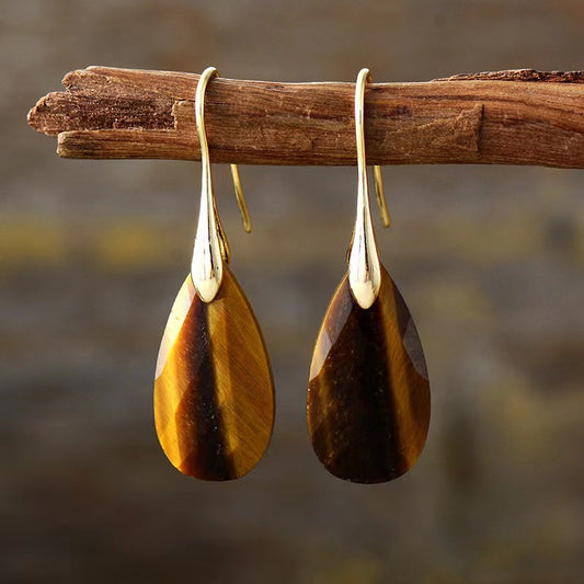 Buy Natural Tiger’s Eye Pendant Earrings Elegant Jewelry Style