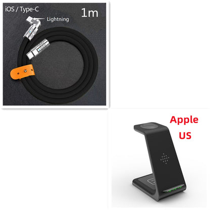 3 in 1 Fast Charging Station Wireless Charger Phone Stand