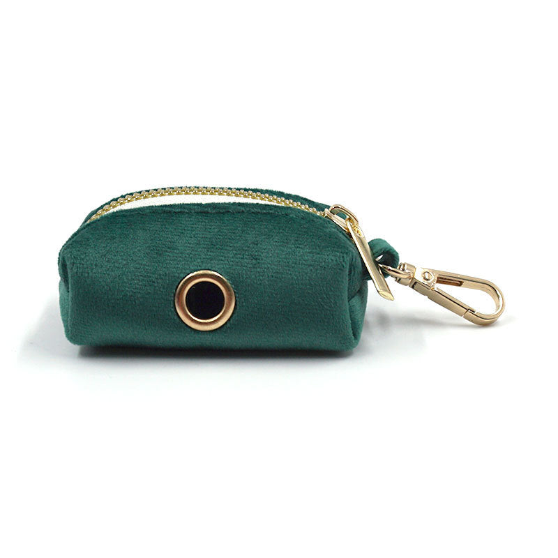 Green Velvet Dog Leash and Collar Comfortable Pet Accessory