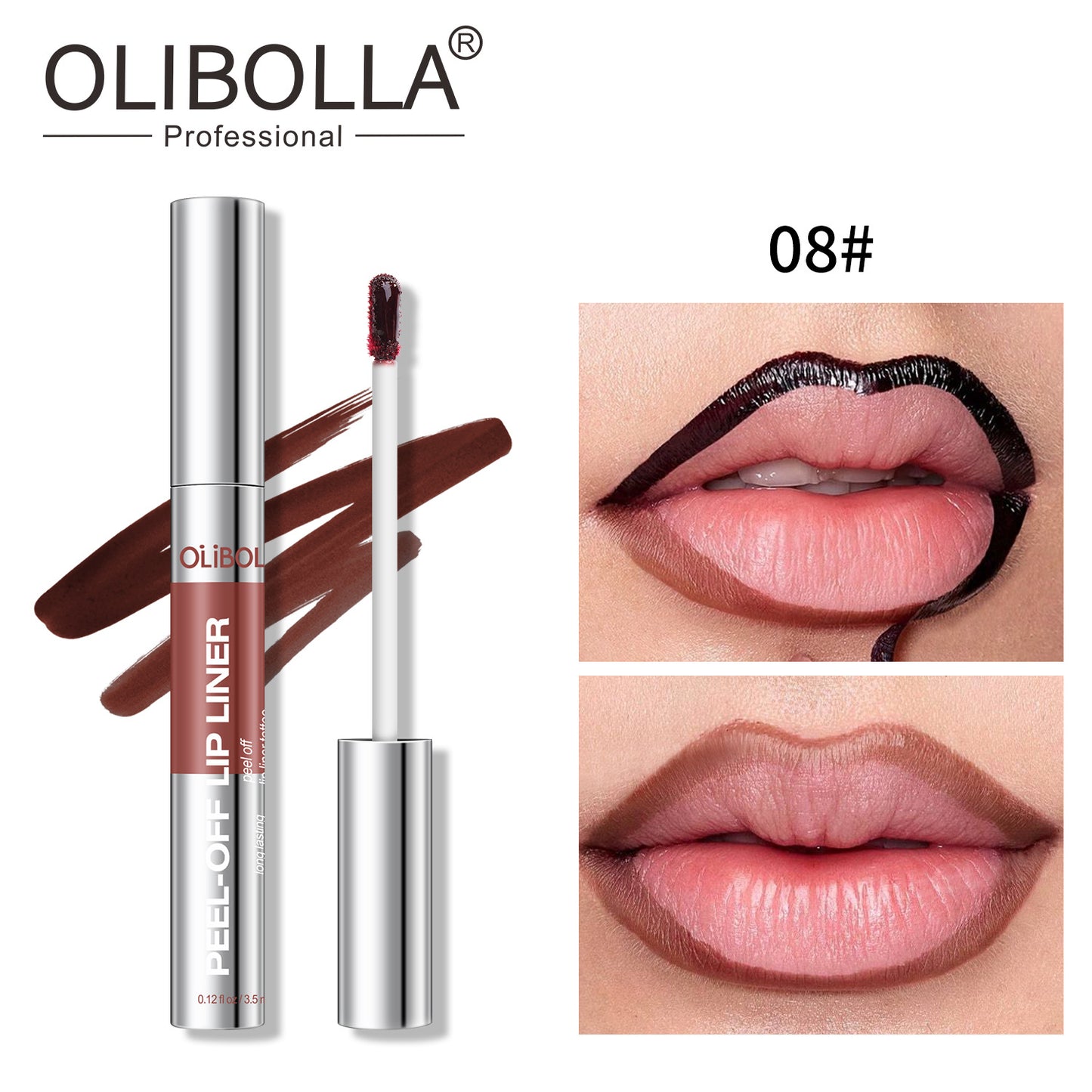 Peel-Off Matte Lip Gloss and Liner Set for Long-Lasting Color