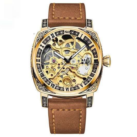 Relief-cut Hollowed-out Fully Automatic Mechanical Watch For Men