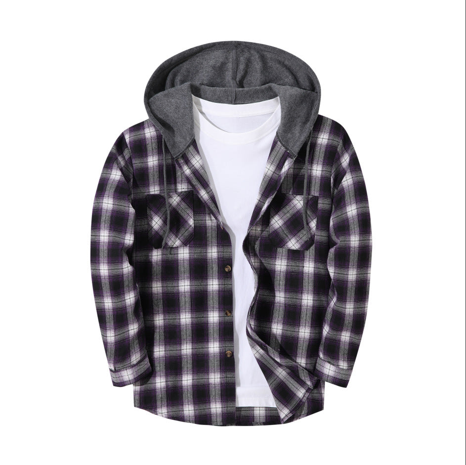 Men’s Trendy Plaid Hooded Jacket Comfortable & Fashionable