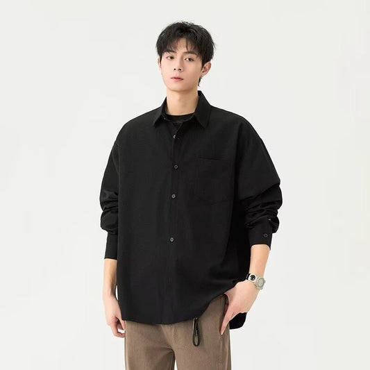 Buy Men’s Retro Loose Casual Long Sleeve Shirt Online