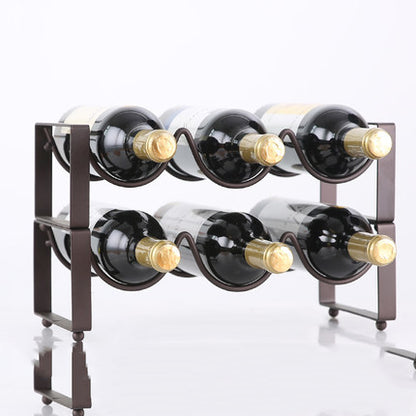 Stackable Wine Bottle Rack for Cabinet, Display, and Storage