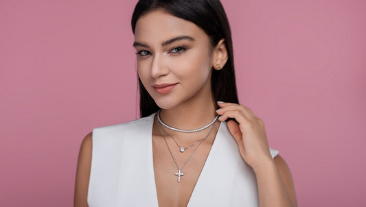 Luxury Moissanite Jewelry Set in S925 Silver Platinum Finish