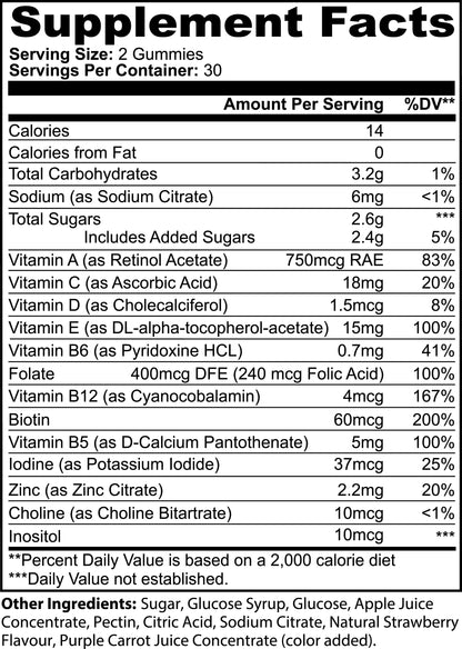 Multivitamin Bear Gummies – 60 Gummies for Daily Nutrition