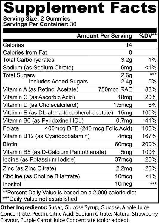 Multivitamin Bear Gummies – 60 Gummies for Daily Nutrition