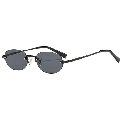 UV400 Fashion Oval Frameless Sunglasses for Eye Protection