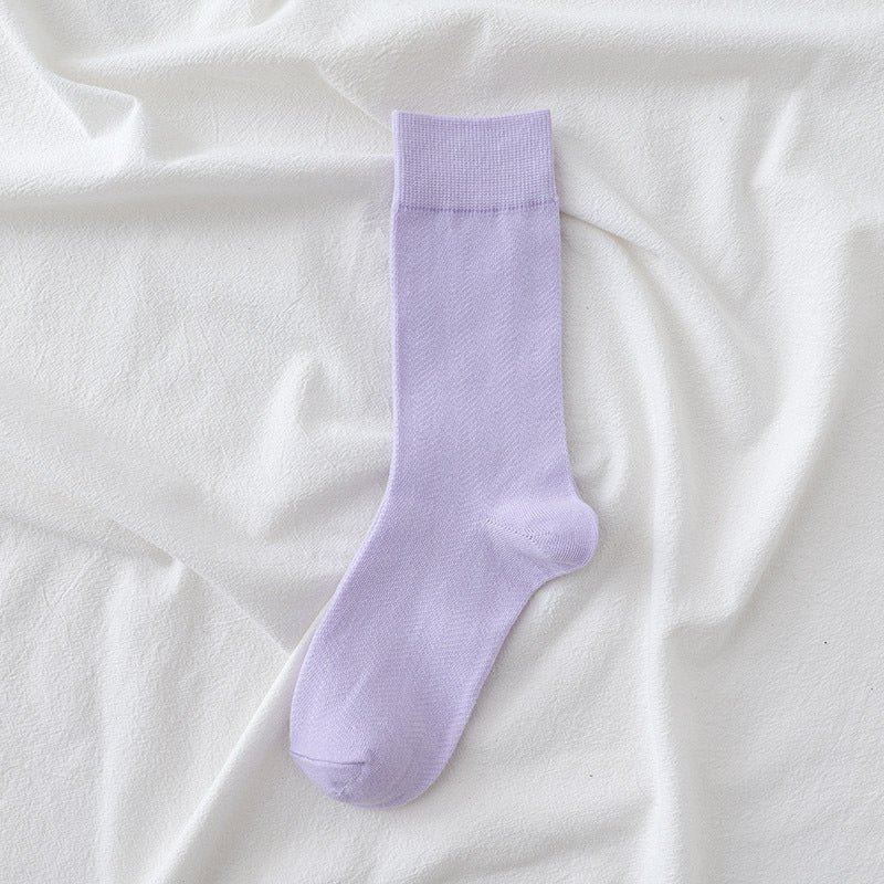 Stylish Purple Toned Women's Mid-Calf Socks Lightweight