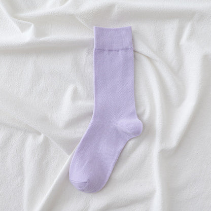 Stylish Purple Toned Women's Mid-Calf Socks Lightweight