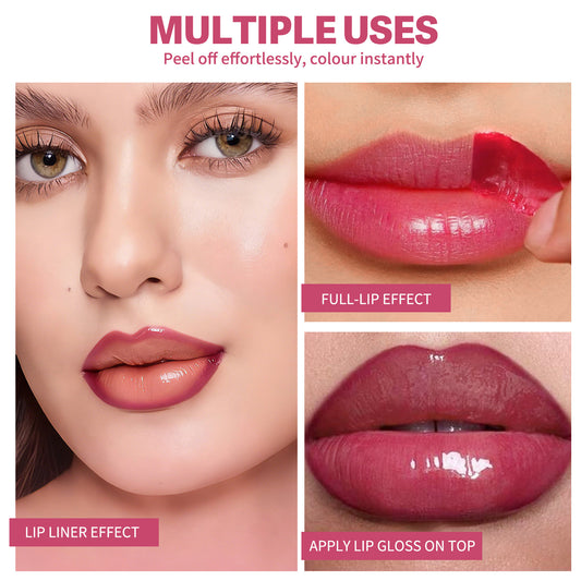 Peel-Off Matte Lip Gloss and Liner Set for Long-Lasting Color
