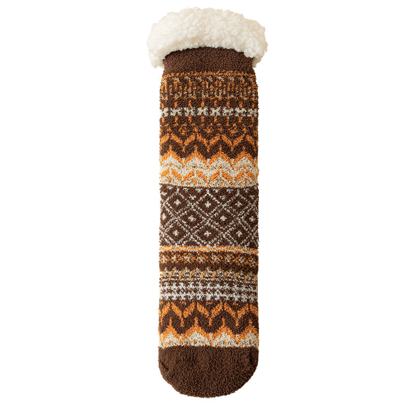 Women Fleece Lined Anti Slip Socks