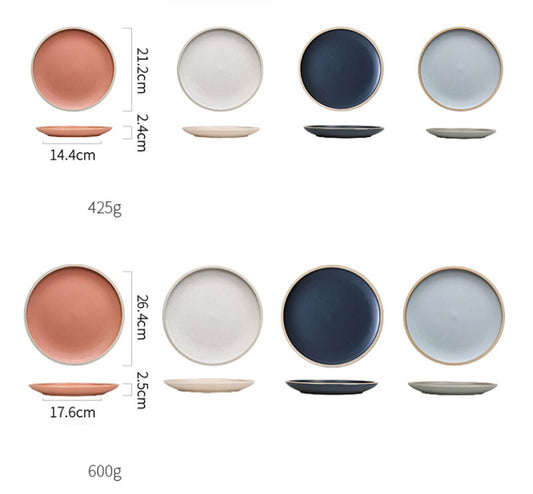 Matte Ceramic Plate Pure Color for Modern Tableware Decor