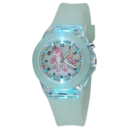 Buy Luminous Unicorn Silicone Quartz Watch for Children and Kids