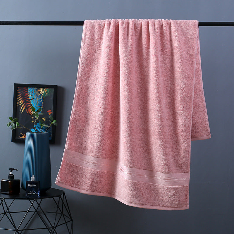 Pure Color Cotton Bath Towel Set Perfect for Beach and Home