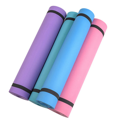 Blue and yellow EVA yoga mat