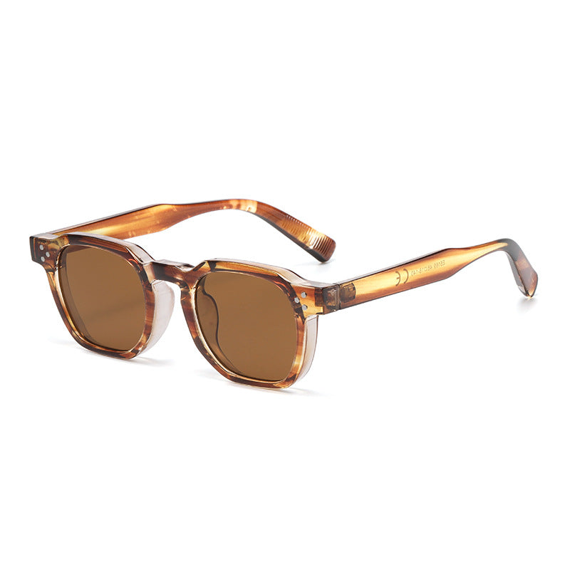 Fashion Round Frame Studded Sunglasses for Eye Protection