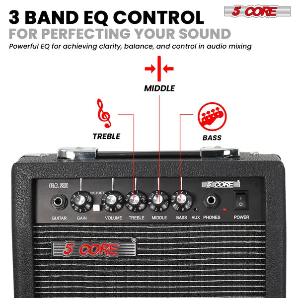 5 Core 20W Electric Guitar Amp Portable Mini Practice Amplifier
Global swanky 3