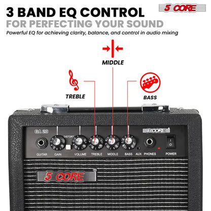 5 Core 20W Electric Guitar Amp Portable Mini Practice Amplifier
Global swanky 3